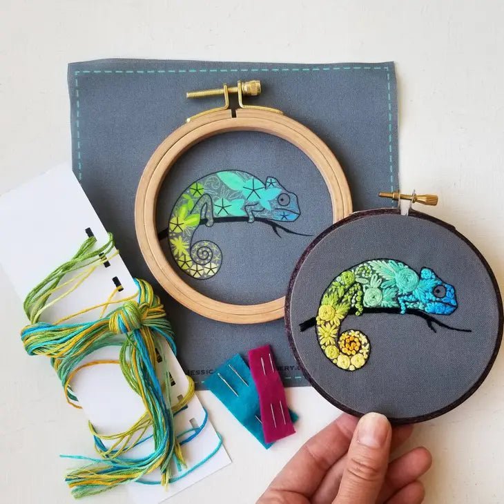 Chameleon Beginner Needlepoint Kit - The Merri Artist - merriartist.com