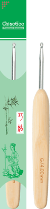 ChiaoGoo Metal Head/Bamboo Handle Crochet Hook - 6 mm - Size J - The Merri Artist - merriartist.com