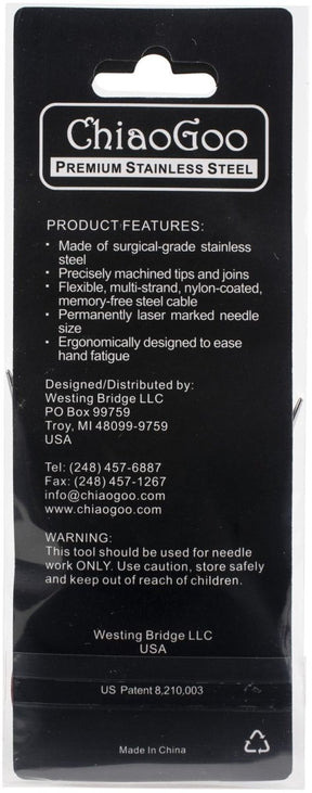 ChiaoGoo Red Lace Stainless Circular Knitting Needles 16" - 4.5 mm - Size 7 - The Merri Artist - merriartist.com