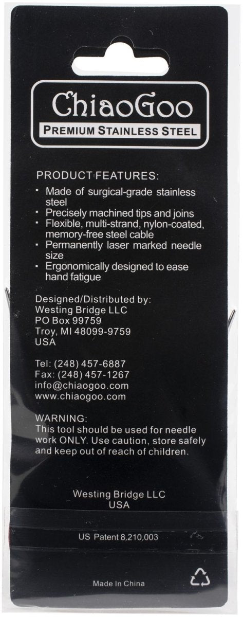 ChiaoGoo Red Lace Stainless Circular Knitting Needles 16" - 4.5 mm - Size 7 - The Merri Artist - merriartist.com