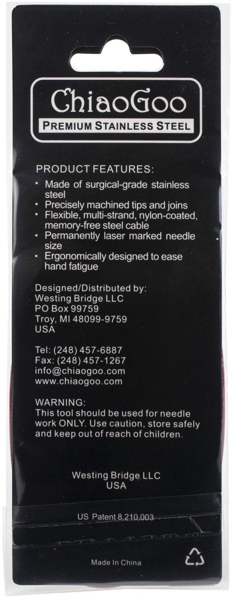 ChiaoGoo Red Lace Stainless Circular Knitting Needles 24" - 4.5 mm - Size 7 - The Merri Artist - merriartist.com