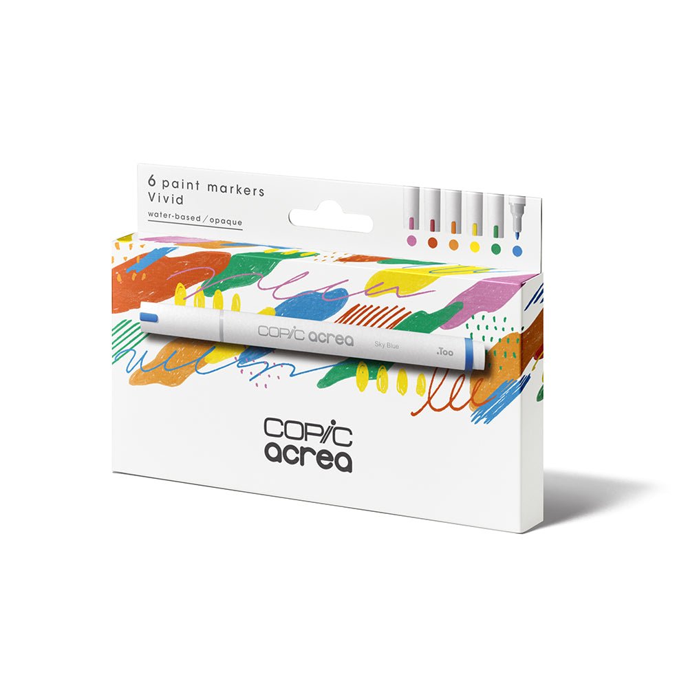 Copic Acrea Paint Marker 6 Marker Set - Vivid Colors - The Merri Artist - merriartist.com