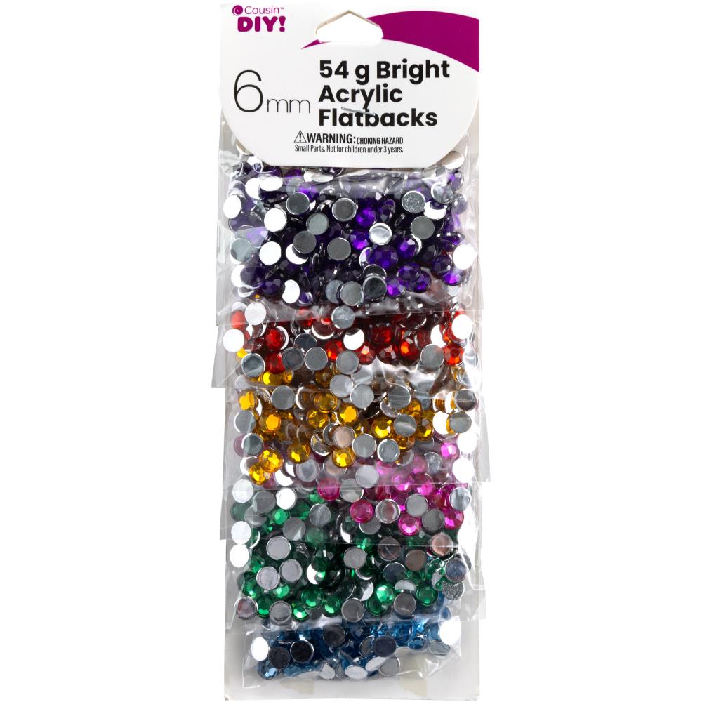 CousinDIY Acrylic Flatbacks 6mm - 54 Grams - Bright Colors - The Merri Artist - merriartist.com