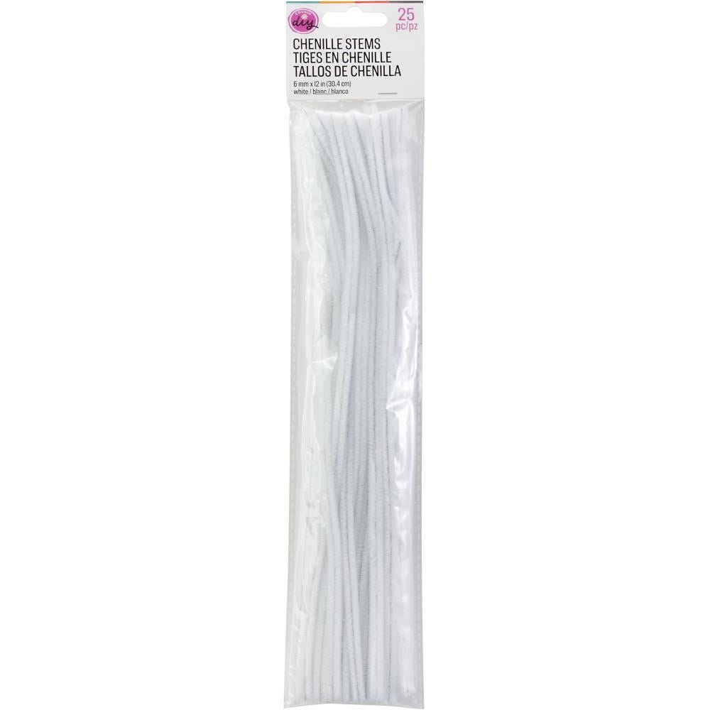 CousinDIY Chenille Stems 6mmx12" 25 Pack - White - The Merri Artist - merriartist.com