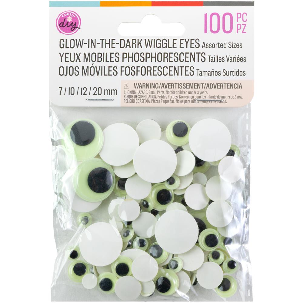CousinDIY Glow in the Dark Wiggle Eyes Variety Pack of 100 - The Merri Artist - merriartist.com