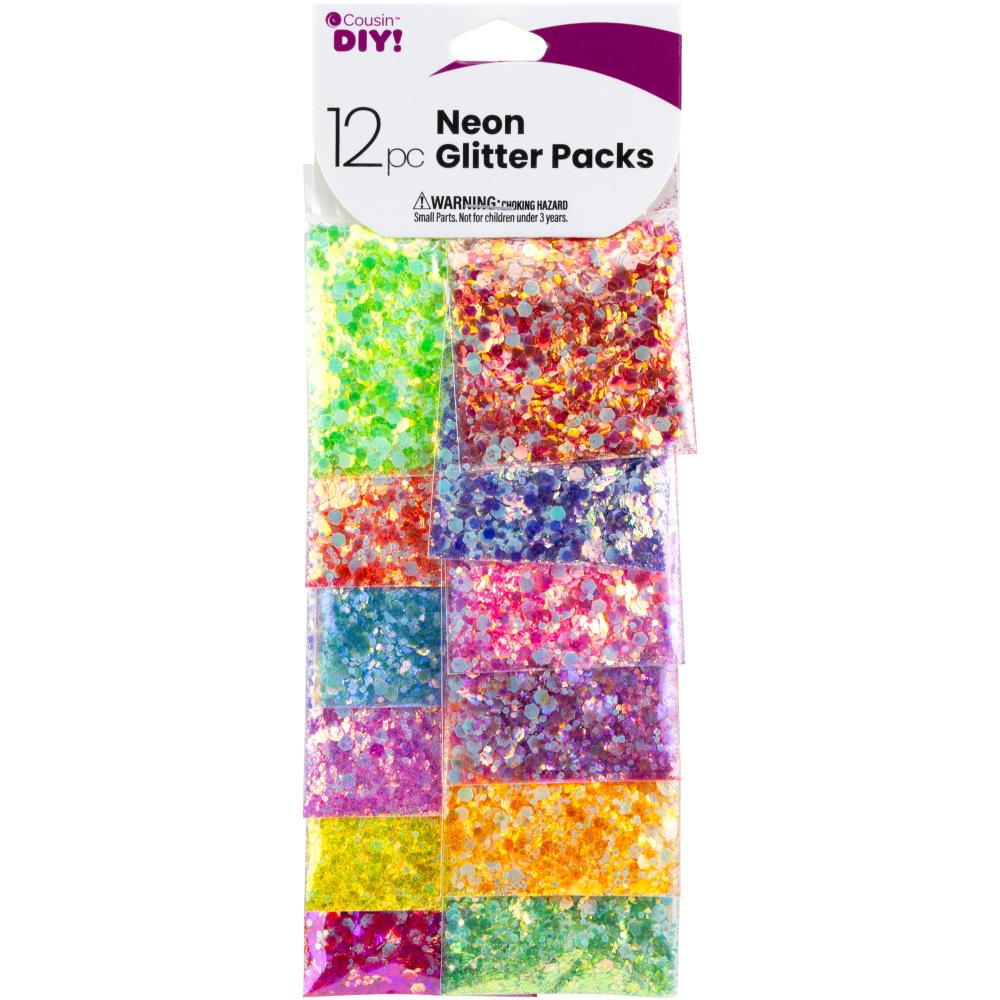 CousinDIY Neon Glitter 12 Pack - The Merri Artist - merriartist.com