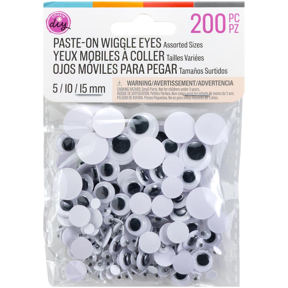 CousinDIY Paste - On Wiggle Eyes 5mm To 15mm - Pack of 200 assorted - The Merri Artist - merriartist.com