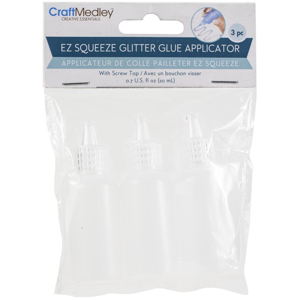 Craft Medley Empty 0.7 oz (20 ml) Glitter Glue Applicator Bottle - pack of 3 - The Merri Artist - merriartist.com