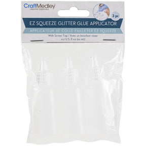 Craft Medley Empty 0.7 oz (20 ml) Glitter Glue Applicator Bottle - pack of 3 - The Merri Artist - merriartist.com