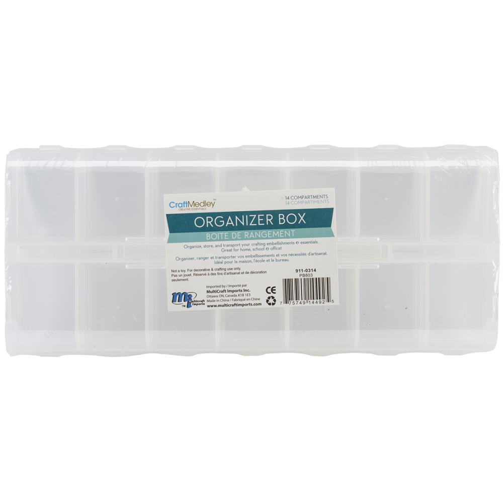 Craft Medley Organizer Box W/Snap Lids 14 Compartments 9"X4"X1" - The Merri Artist - merriartist.com