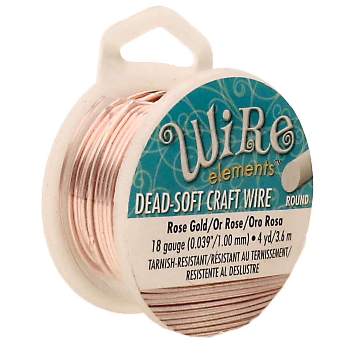 Craft Wire - 18 Gauge Soft Copper - Tarnish Resistant Rose Gold - 4 Yards - The Merri Artist - merriartist.com