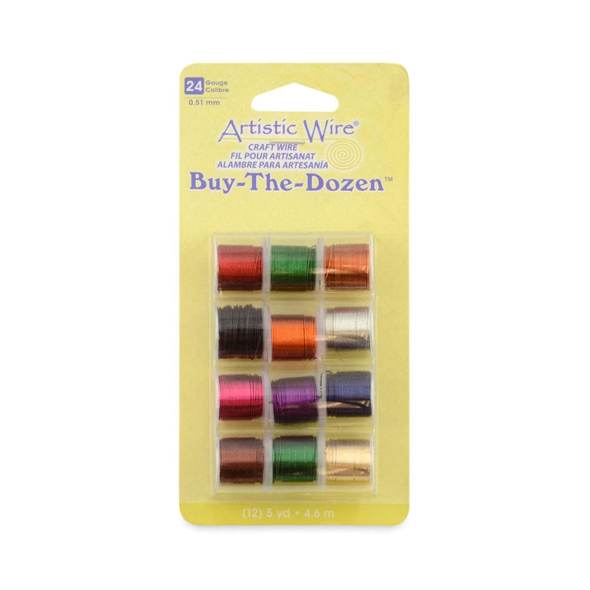 Craft Wire - 24 Gauge Copper Wire Assorted Colors - 5 yard Rolls - Pack of 12 - The Merri Artist - merriartist.com