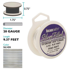 Craft Wire - Silver Filled 1/2 oz Dead Soft 20 Gage - 9.37 feet - The Merri Artist - merriartist.com