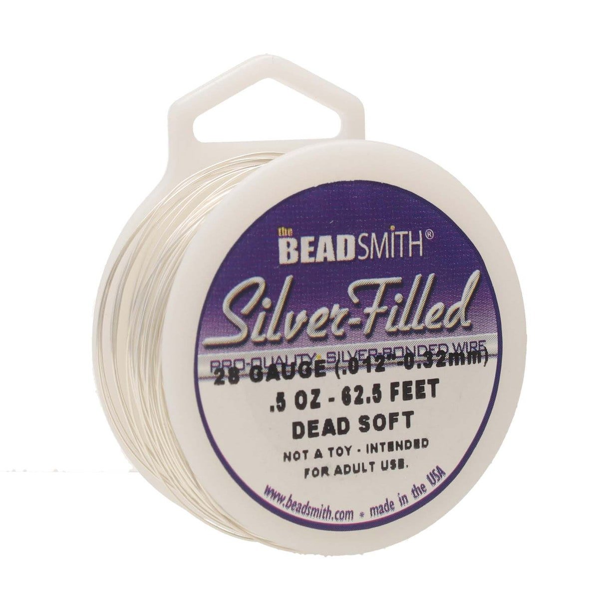 Craft Wire - Silver Filled 1/2 oz Dead Soft 28 Gage - 62.5 feet - The Merri Artist - merriartist.com