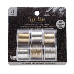 Craft Wire - Tarnish Resistant Medium Temper 21 Gage Copper - 6 assorted Shapes in 2 Yard Rolls - The Merri Artist - merriartist.com