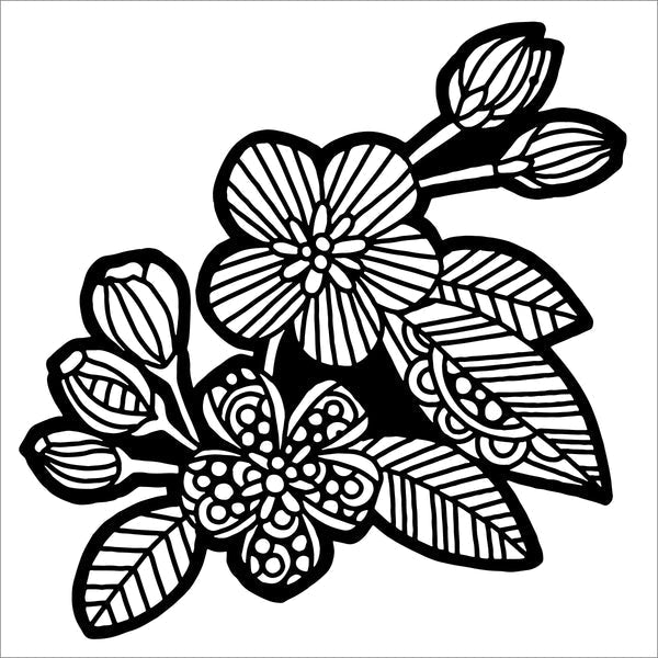 Crafters Workshop Stencil 6X6 - Apple Blossom - The Merri Artist - merriartist.com