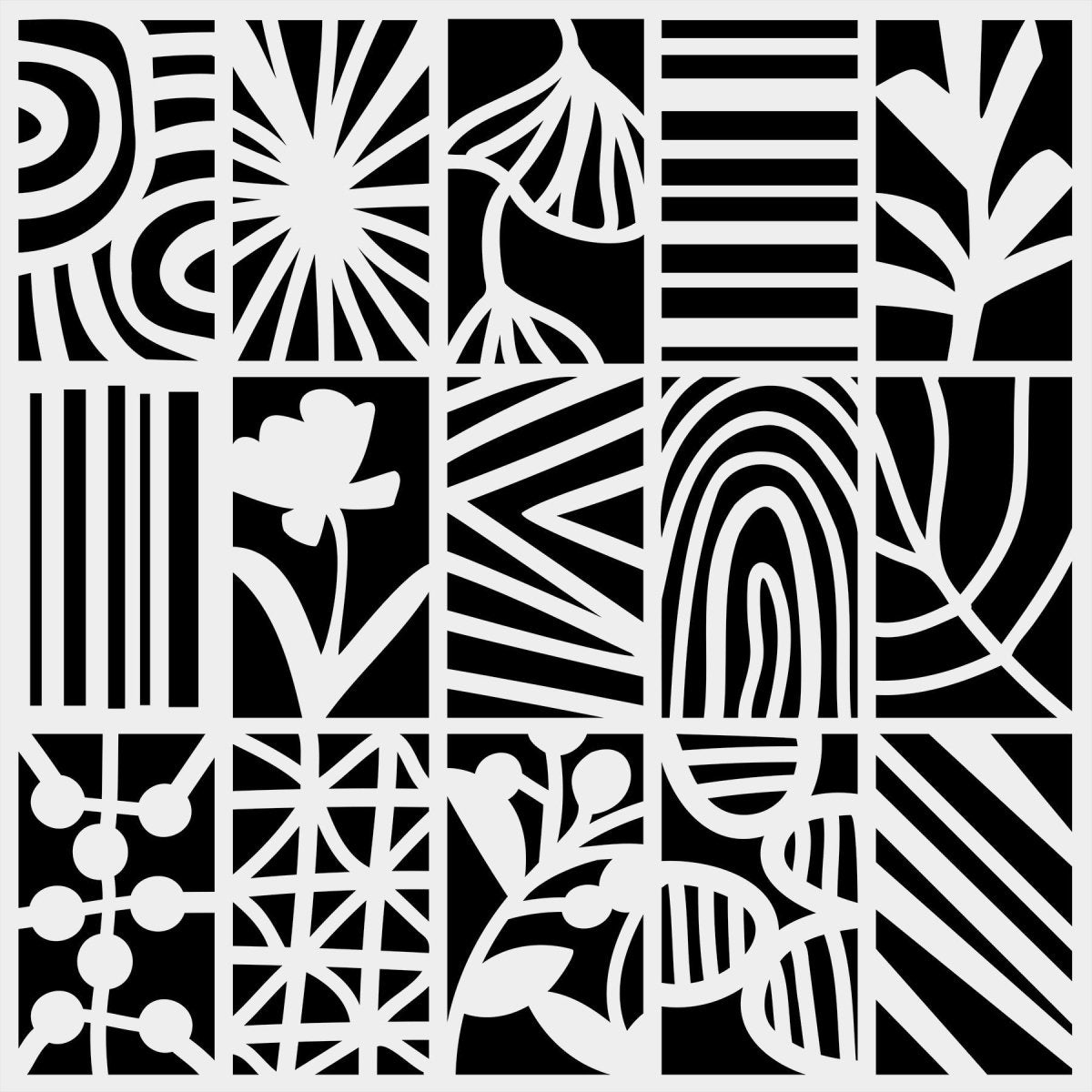 Crafters Workshop Stencil 6X6 - Botanical Rectangles - The Merri Artist - merriartist.com