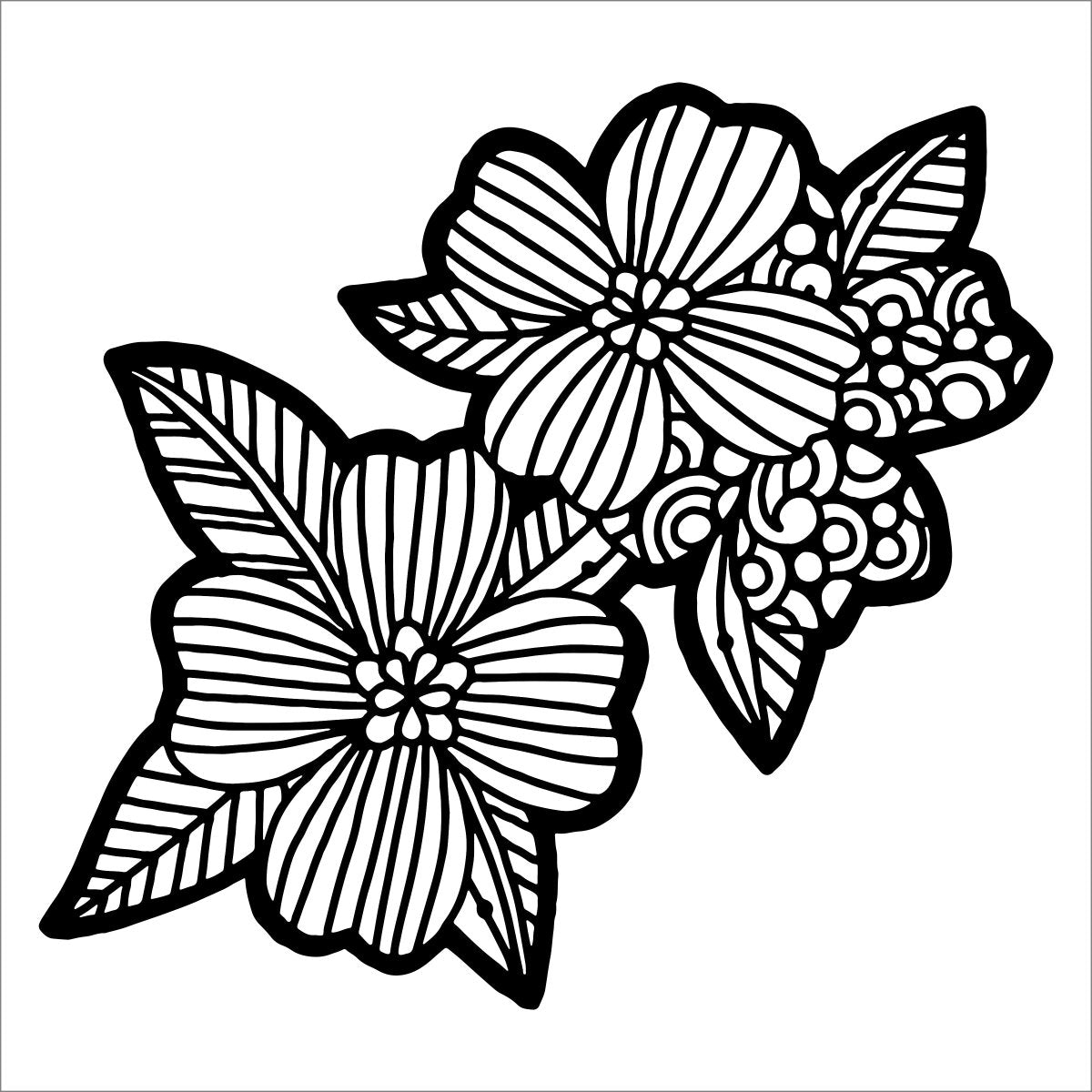 Crafters Workshop Stencil 6X6 - Dogwood Pair - The Merri Artist - merriartist.com