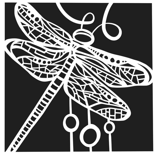 Crafters Workshop Stencil 6X6 - Dragonfly Dance - The Merri Artist - merriartist.com