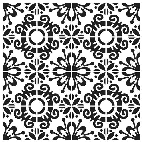 Crafters Workshop Stencil 6X6 - Fantasy Tile - The Merri Artist - merriartist.com