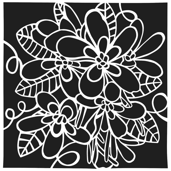 Crafters Workshop Stencil 6X6 - Flower Cluster - The Merri Artist - merriartist.com