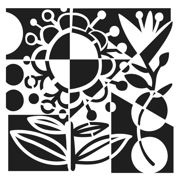 Crafters Workshop Stencil 6X6 - Fractured Flower - The Merri Artist - merriartist.com