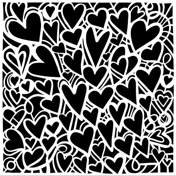 Crafters Workshop Stencil 6X6 - Heartfelt - The Merri Artist - merriartist.com