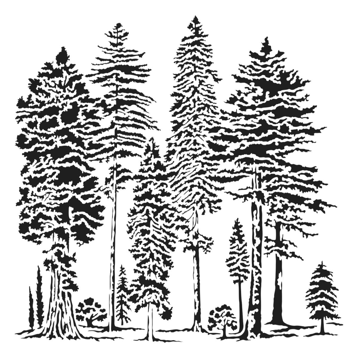 Crafters Workshop Stencil 6X6 - Majestic Forest - The Merri Artist - merriartist.com