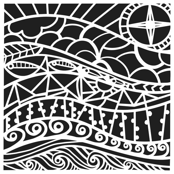 Crafters Workshop Stencil 6X6 - Nautical Vision - The Merri Artist - merriartist.com