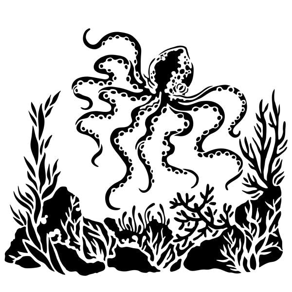 Crafters Workshop Stencil 6X6 - Octopus - The Merri Artist - merriartist.com