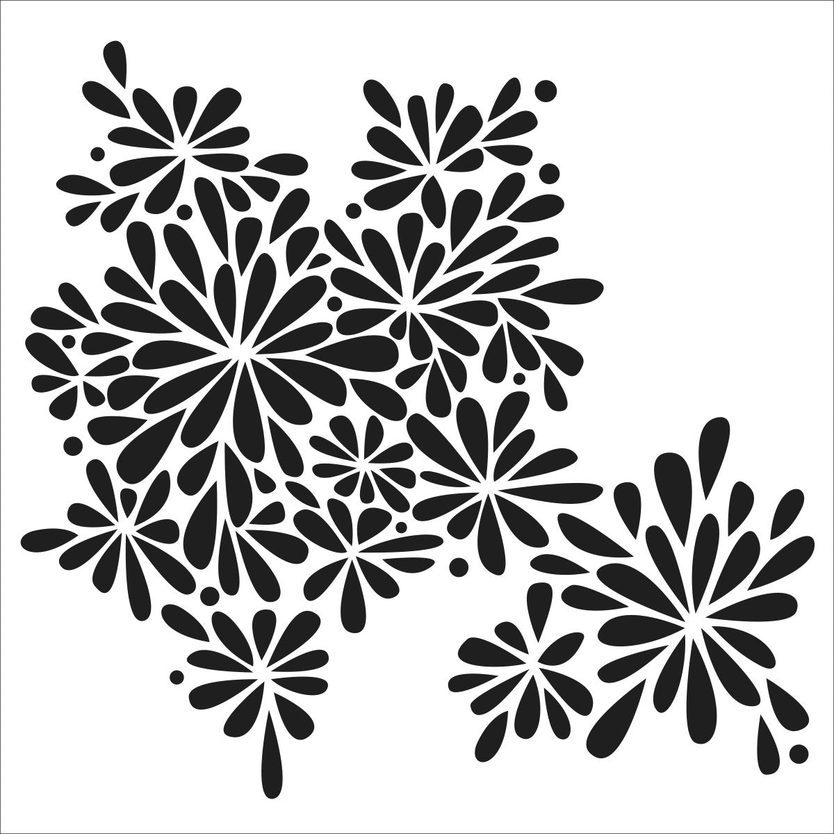 Crafters Workshop Stencil 6X6 - Petal Splash - The Merri Artist - merriartist.com