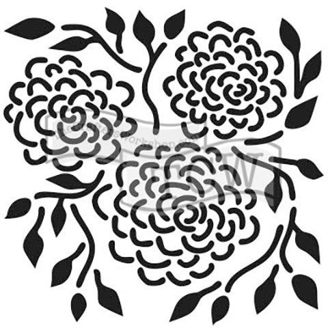 Crafters Workshop Stencil 6X6 - Round Flowers - The Merri Artist - merriartist.com