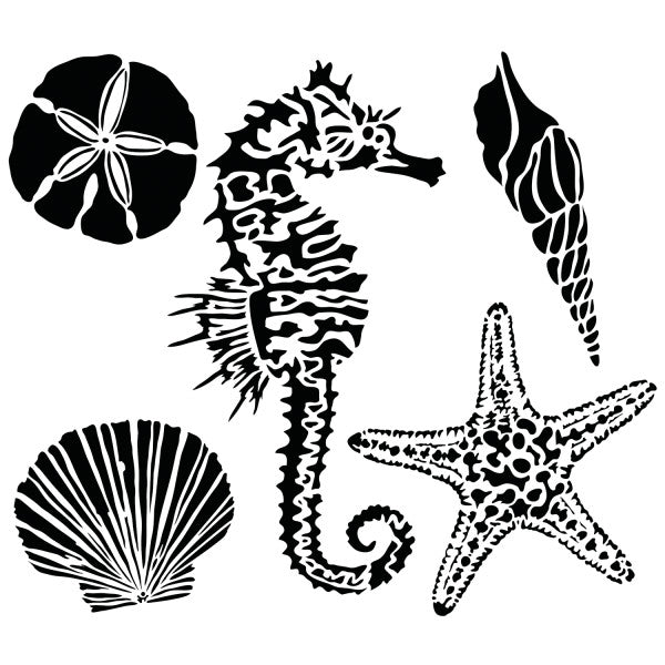 Crafters Workshop Stencil 6X6 - Sea Creatures - The Merri Artist - merriartist.com