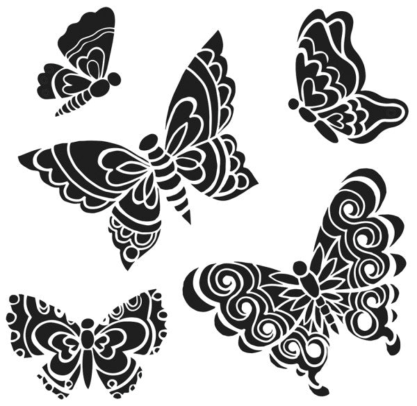 Crafters Workshop Stencil 6X6 - Solid Butterflies - The Merri Artist - merriartist.com