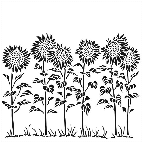 Crafters Workshop Stencil 6X6 - Sunflower - The Merri Artist - merriartist.com