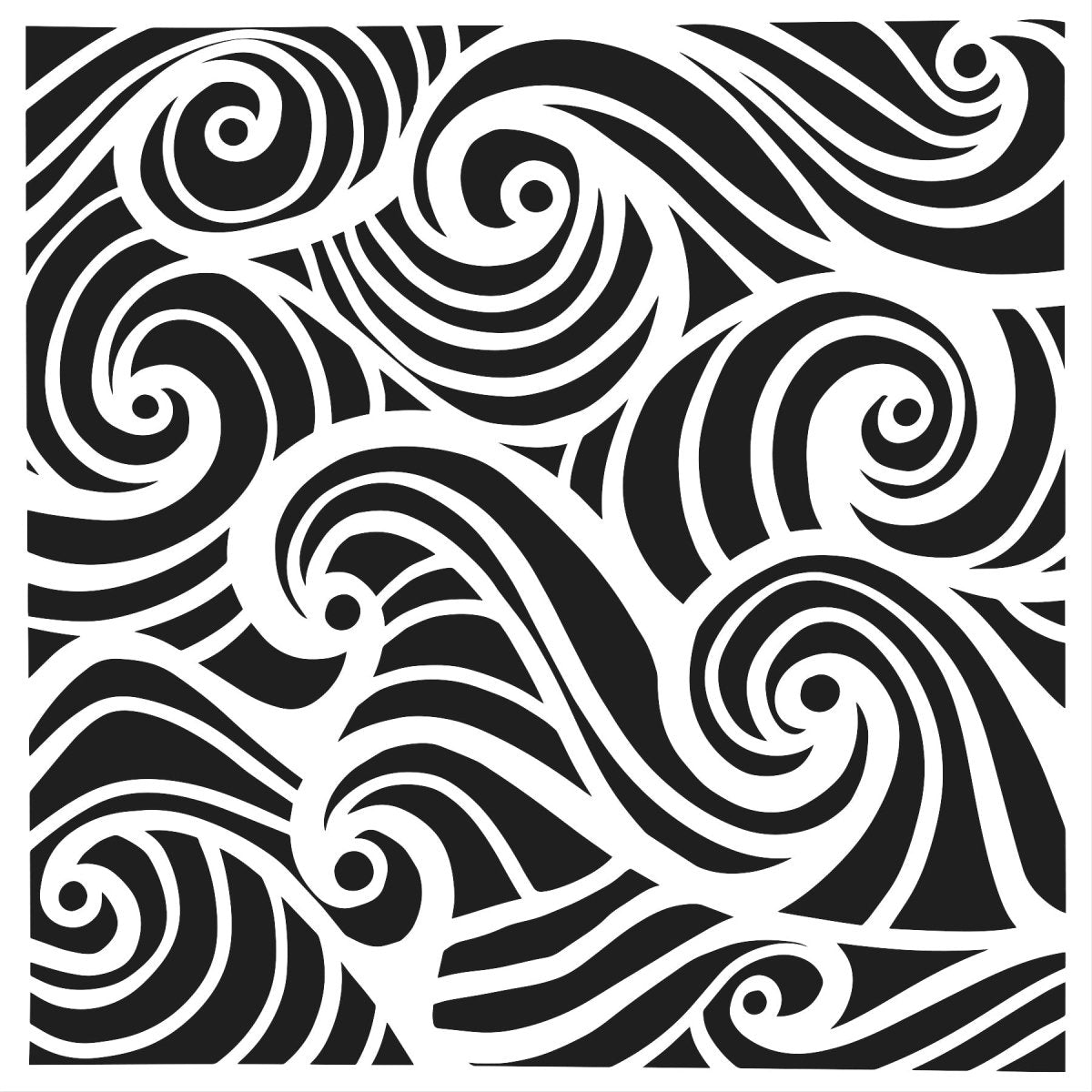 Crafters Workshop Stencil 6X6 - Swirling Waves - The Merri Artist - merriartist.com