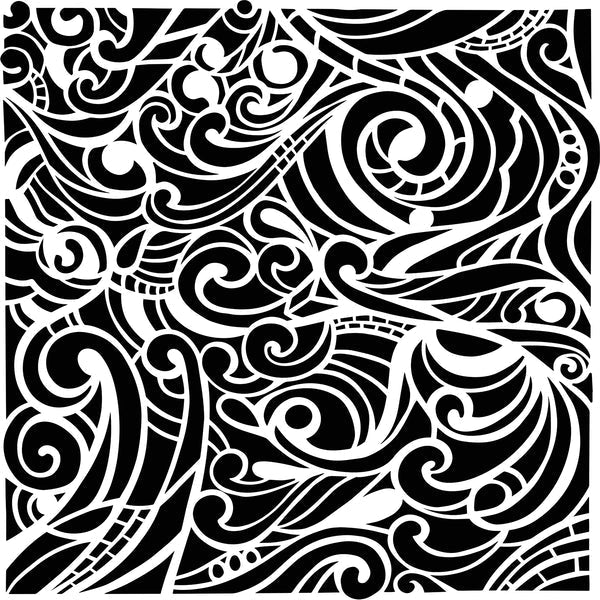 Crafters Workshop Stencil 6X6 - Swooshes - The Merri Artist - merriartist.com