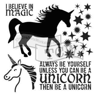 Crafters Workshop Stencil 6X6 - Unicorn - The Merri Artist - merriartist.com