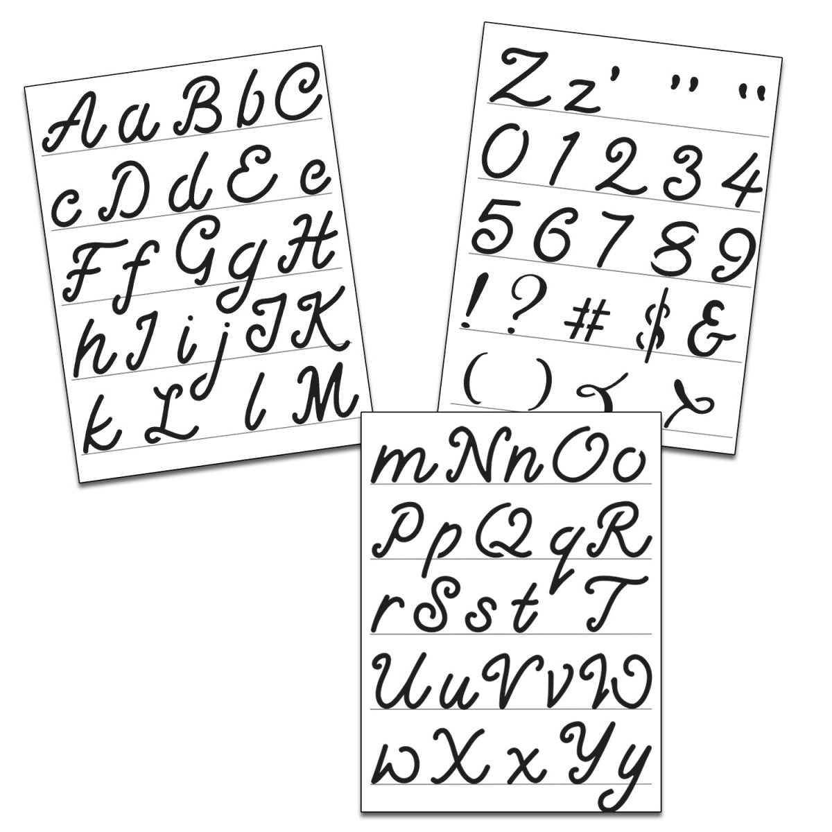 Crafters Workshop Stencil - Script Alphabet 8.5X11" - 3 - pack - The Merri Artist - merriartist.com