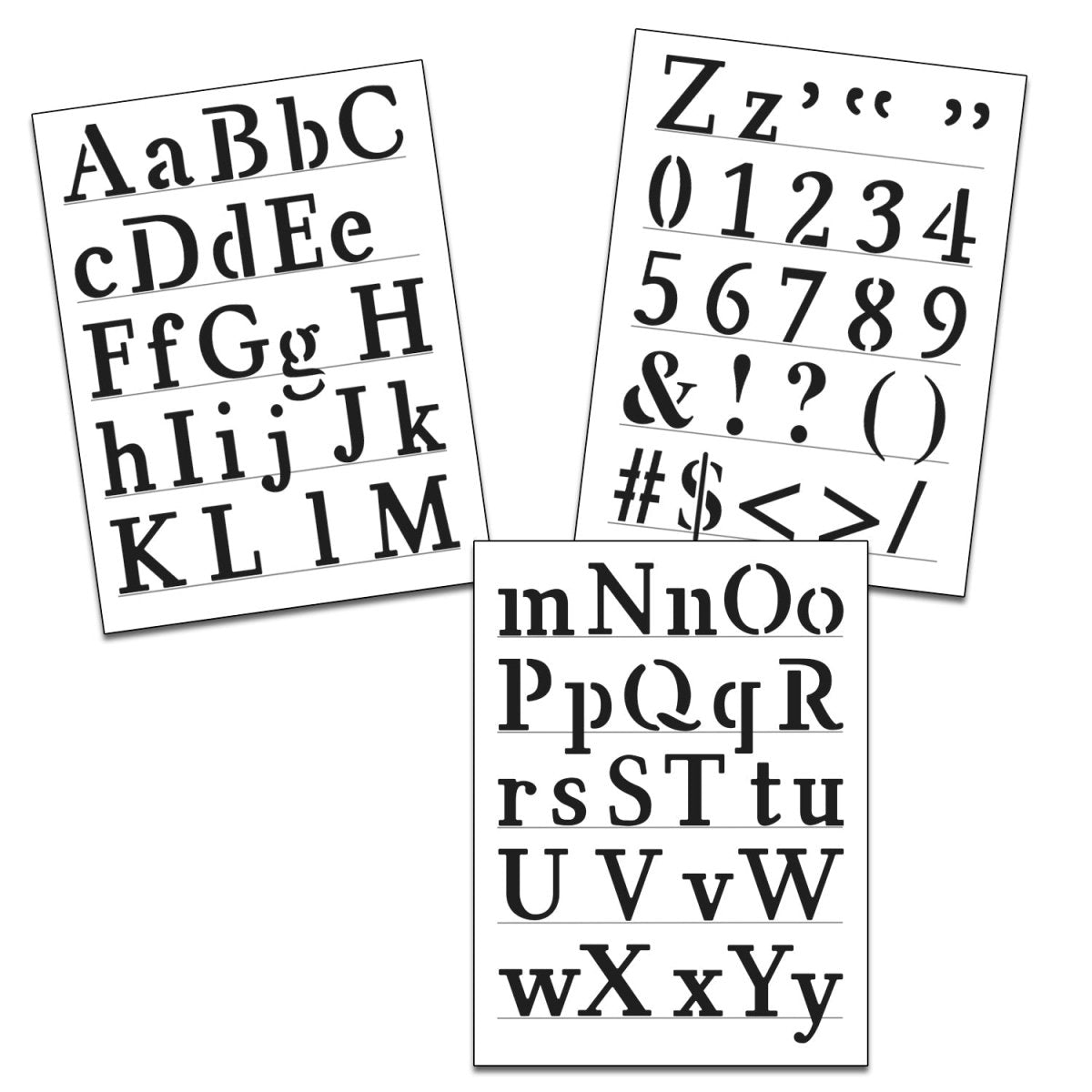 Crafters Workshop Stencil - Traditional Alphabet 8.5X11" - 3 - pack - The Merri Artist - merriartist.com