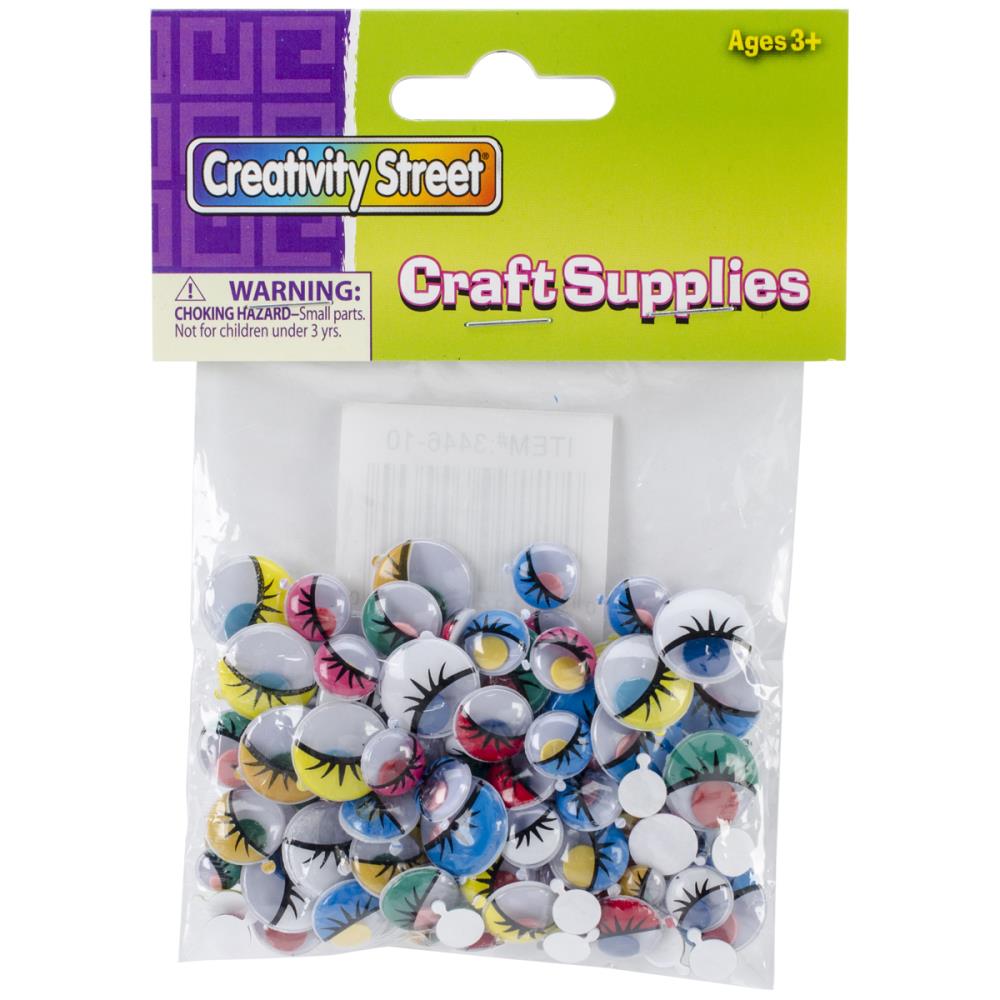 Creativity Street Peel & Stick Wiggle Eyes Assortment 100 pack - Painted - The Merri Artist - merriartist.com