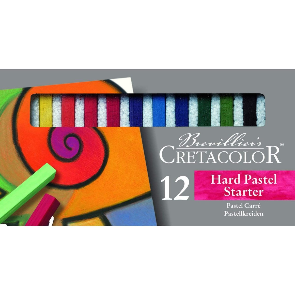 Cretacolor Hard Pastel Set, Starter Pastel Carré Cardboard Set of 12 - The Merri Artist - merriartist.com