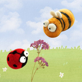 Woolbuddy Needle Felting Bee and Ladybug Kit