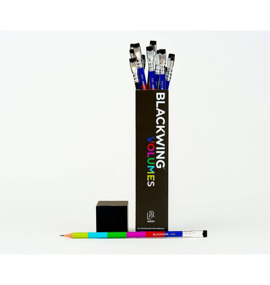 Blackwing Volume 343 Pencil Set of 12 - Extra-firm graphite, Silver ferrule and black eraser