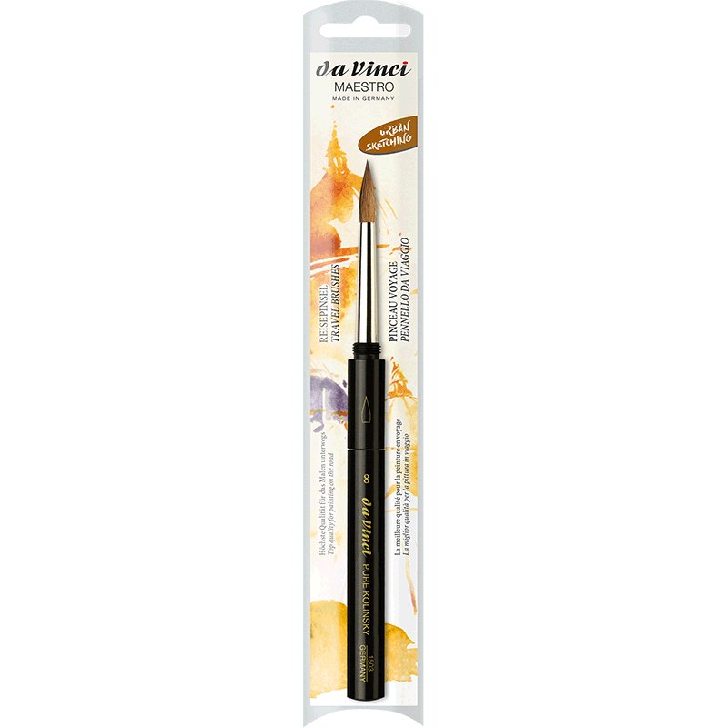 da Vinci Series 1503 Kolinsky Travel Brush Size 8 - The Merri Artist - merriartist.com