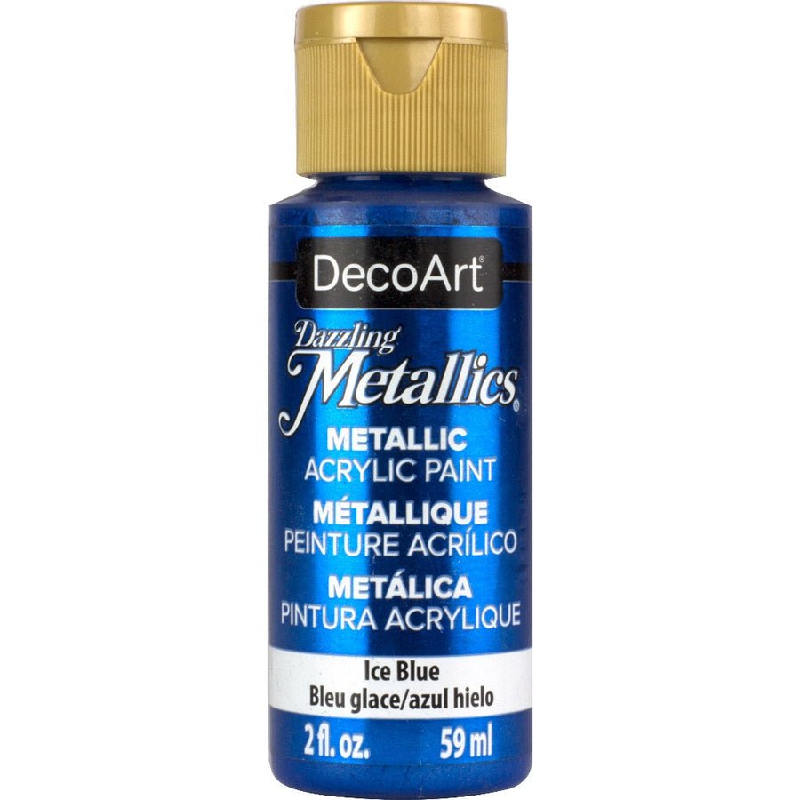 DecoArt Americana Acrylic 2 fl oz - Dazzling Metallics - Ice Blue - The Merri Artist - merriartist.com