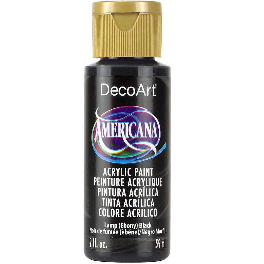 DecoArt Americana Acrylic 2 fl oz - Lamp (Ebony) Black - The Merri Artist - merriartist.com