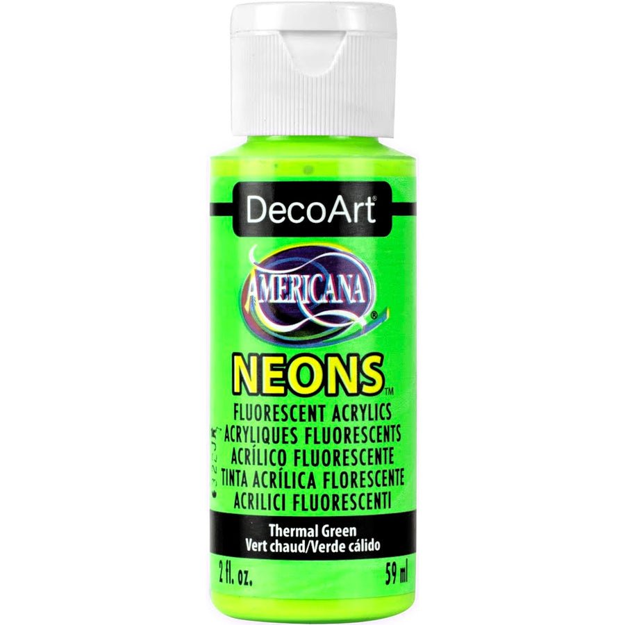 DecoArt Americana Acrylic 2 fl oz - Neon - Thermal Green - The Merri Artist - merriartist.com