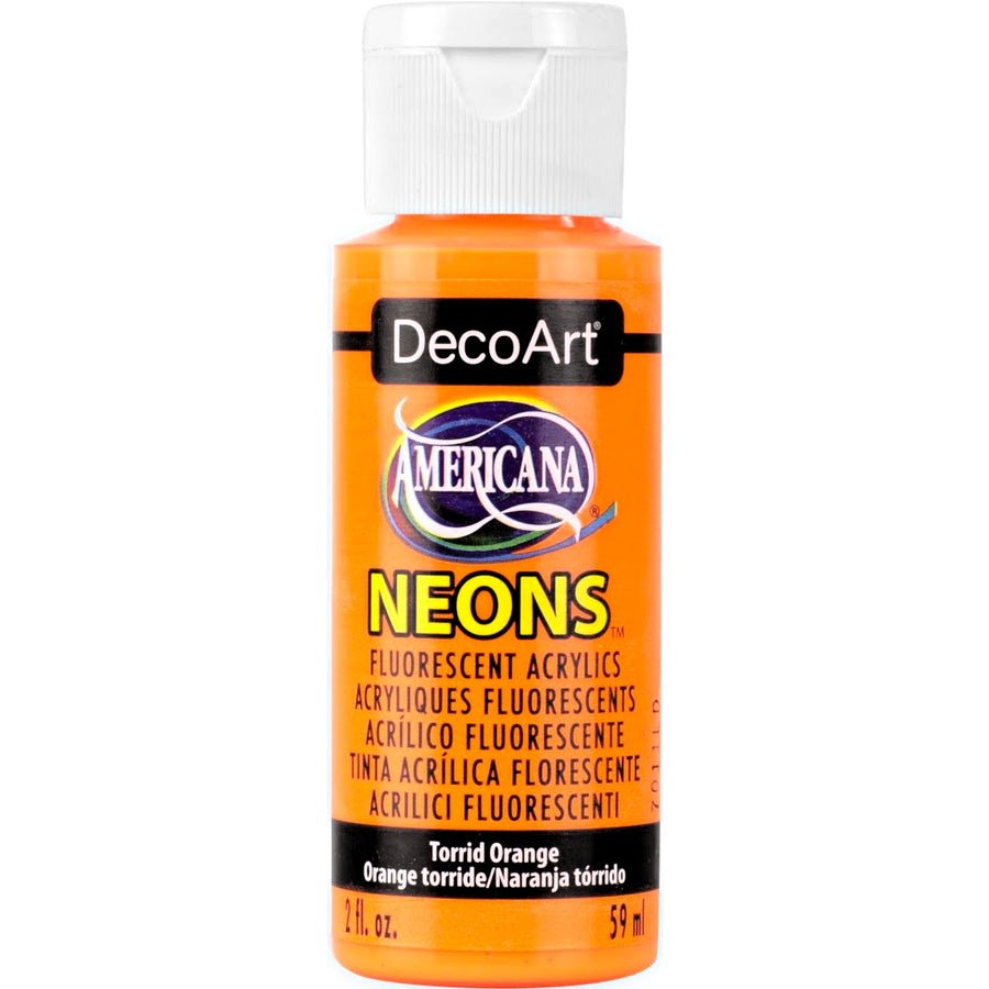 DecoArt Americana Acrylic 2 fl oz - Neon - Torrid Orange - The Merri Artist - merriartist.com