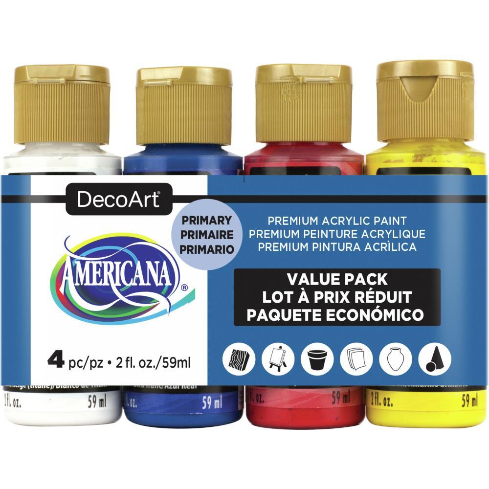 DecoArt Americana Acrylics 4 Primary Color Value Pack - The Merri Artist - merriartist.com